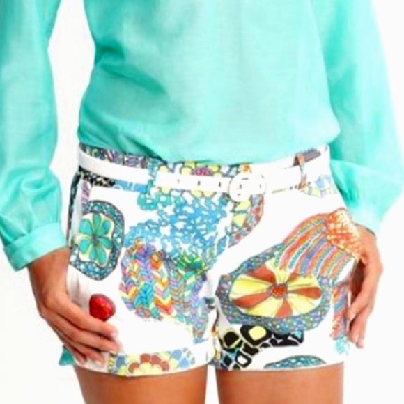 *SOLD* BANANA REPUBLIC Trina Turk Collection Tropical Coral Reef Print Shorts - Picture 15 of 16